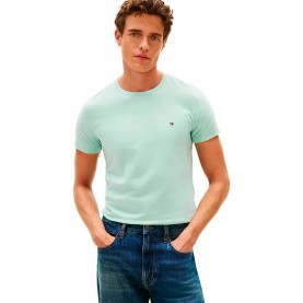Тениска Tommy hilfiger Stretch Slim Fit short sleeve T-shirt - Green (Crushed Mint) тениска,мъжки,тениски,дамски,тениски,tommy,hilfiger,stretch,slim,fit,short,sleeve,t,shirt,green,(crushed,mint)