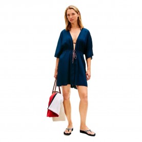 Рокля Tommy hilfiger UW0UW06583 Kaftan short sleeve short dress - Blue (Dark Night Navy) рокля,дамски,поли,и,рокли,tommy,hilfiger,uw0uw06583,kaftan,short,sleeve,short,dress,blue,(dark,night,navy)