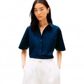 риза,с,къс,ръкав,дамски,ризи,мъжки,ризи,tommy,hilfiger,ww0ww48899,short,sleeve,shirt,blue,(dark,night,navy)