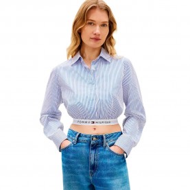 Риза с дълъг ръкав Tommy hilfiger WW0WW48903 Linen long sleeve shirt - Blue (Misty Lazuli Blue Stripe) риза,с,дълъг,ръкав,дамски,ризи,мъжки,ризи,tommy,hilfiger,ww0ww48903,linen,long,sleeve,shirt,blue,(misty,lazuli,blue,stripe)