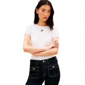 Тениска Tommy hilfiger WW0WW48710 short sleeve T-shirt - White (Ecru) тениска,мъжки,тениски,дамски,тениски,tommy,hilfiger,ww0ww48710,short,sleeve,t,shirt,white,(ecru)