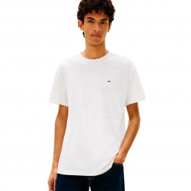 Тениска Tommy jeans DM0DM22514 short sleeve T-shirt - White (Ecru) тениска,мъжки,тениски,дамски,тениски,tommy,jeans,dm0dm22514,short,sleeve,t,shirt,white,(ecru)