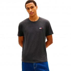 Тениска Tommy jeans Badge Regular Fit short sleeve T-shirt - Grey (Black Heather) тениска,мъжки,тениски,дамски,тениски,tommy,jeans,badge,regular,fit,short,sleeve,t,shirt,grey,(black,heather)
