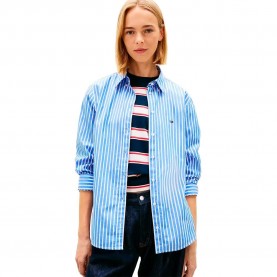Риза с дълъг ръкав Tommy jeans DW0DW22211 long sleeve shirt - Blue (Empire Blue / Stripe) риза,с,дълъг,ръкав,дамски,ризи,мъжки,ризи,tommy,jeans,dw0dw22211,long,sleeve,shirt,blue,(empire,blue,stripe)