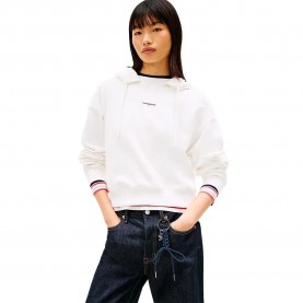 Суичър Tommy jeans DW0DW22356 hoodie - White (Ecru) суичър,дамски,блузи,tommy,jeans,dw0dw22356,hoodie,white,(ecru)