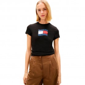 Тениска Tommy jeans DW0DW22781 short sleeve T-shirt - Black (Black) тениска,мъжки,тениски,дамски,тениски,tommy,jeans,dw0dw22781,short,sleeve,t,shirt,black,(black)