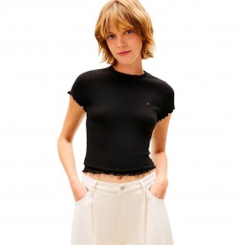 Тениска Tommy jeans DW0DW22782 short sleeve T-shirt - Black (Black) тениска,мъжки,тениски,дамски,тениски,tommy,jeans,dw0dw22782,short,sleeve,t,shirt,black,(black)