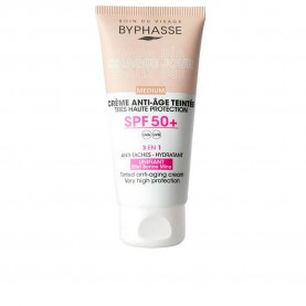 Byphasse Anti-Aging Tinted SPF50+ Medium 50ml moisturizer - White козметика,за,овлажняване,byphasse,anti,aging,tinted,spf50+,medium,50ml,moisturizer,white