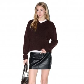 Блуза Balmohk 30000973 v neck sweater - Brown (Chocolate Plum) блуза,мъжки,пуловери,дамски,пуловери,balmohk,30000973,v,neck,sweater,brown,(chocolate,plum)