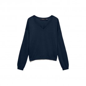 Сако Vero moda Bella v neck sweater - Blue (Navy Blazer / Detail Oatmeal Contrast) сако,мъжки,пуловери,дамски,пуловери,vero,moda,bella,v,neck,sweater,blue,(navy,blazer,detail,oatmeal,contrast)