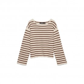 Блуза Vero moda Noma sweater - Brown (Birch / Stripes Cocoa Brown) блуза,мъжки,пуловери,дамски,пуловери,vero,moda,noma,sweater,brown,(birch,stripes,cocoa,brown)