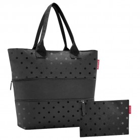 Пазарска чанта Reisenthel Extensible e1 Shopper Bag - Black (Glossy Dots Black) пазарска,чанта,всички,чанти,reisenthel,extensible,e1,shopper,bag,black,(glossy,dots,black)