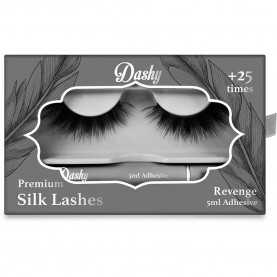 Dashy Premium Silk Lashes + 5 ml Adhesive Revenge fake lashes - Black очна,линия,dashy,premium,silk,lashes,+,5,ml,adhesive,revenge,fake,lashes,black