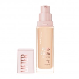 Maybelline Lifter Plump & Glow 110 foundation - Beige (Beige) ексфолианти,maybelline,lifter,plump,&,glow,110,foundation,beige,(beige)