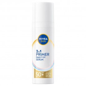 Nivea 2in1 Primer UV SPF50 30 ml serum - White (White / Blue) ексфолианти,nivea,2in1,primer,uv,spf50,30,ml,serum,white,(white,blue)
