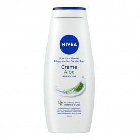 Nivea Creme Aloe 650 ml Shower Gel - Clear (Green / White) хигиена,тяло,nivea,creme,aloe,650,ml,shower,gel,clear,(green,white)