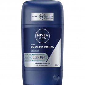 Nivea Derma Dry Control-Male 50 ml Deodorant - Clear (Blue / White) бръснене,nivea,derma,dry,control,male,50,ml,deodorant,clear,(blue,white)