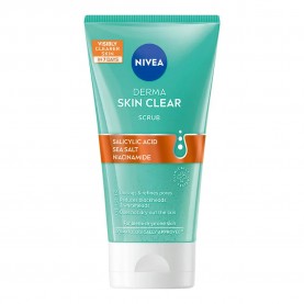 ексфолианти,nivea,derma,skin,clear,150,ml,face,scrub,clear,(transparent,green)