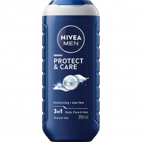 Nivea Men Protect & Care 250ml Shower Gel - Blue (Blue / White) хигиена,тяло,nivea,men,protect,&,care,250ml,shower,gel,blue,(blue,white)