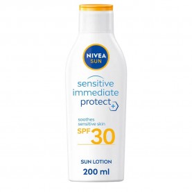хигиена,тяло,nivea,sensitive,soothing,spf30,200,ml,sun,cream,clear,(white,pink)