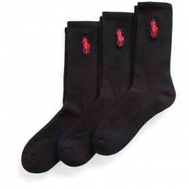 Чорапи Polo ralph lauren 449865823 crew socks 3 pairs - Black (Black) чорапи,мъжки,чорапи,дамски,чорапи,polo,ralph,lauren,449865823,crew,socks,3,pairs,black,(black)