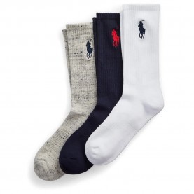 Чорапи Polo ralph lauren 449865823 crew socks 3 pairs - Multicolor (Navy Assorted) чорапи,мъжки,чорапи,дамски,чорапи,polo,ralph,lauren,449865823,crew,socks,3,pairs,multicolor,(navy,assorted)