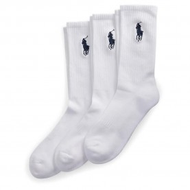 Чорапи Polo ralph lauren 449865823 crew socks 3 pairs - White (White) чорапи,мъжки,чорапи,дамски,чорапи,polo,ralph,lauren,449865823,crew,socks,3,pairs,white,(white)