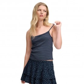 Потник Superdry Athletic Essentials Lace Cami Sleeveless Top - Blue (Lauren Navy Stripe) потник,дамски,топове,superdry,athletic,essentials,lace,cami,sleeveless,top,blue,(lauren,navy,stripe)