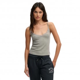 Потник Superdry Athletic Essentials V Neck Pointelle Cami Sleeveless Top - Grey (Grey Marl) потник,дамски,топове,superdry,athletic,essentials,v,neck,pointelle,cami,sleeveless,top,grey,(grey,marl)