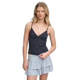 Потник Superdry Athletic Essentials V Neck Waffle Cami Sleeveless Top - Blue (Eclipse Navy Stripe) потник,дамски,топове,superdry,athletic,essentials,v,neck,waffle,cami,sleeveless,top,blue,(eclipse,navy,stripe)