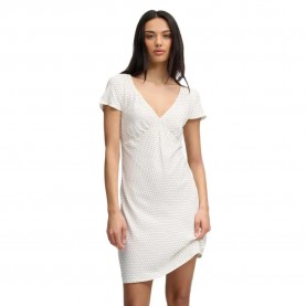 Рокля Superdry Printed Sweetheart short sleeve short dress - White (Off White Polka Dot) рокля,дамски,поли,и,рокли,superdry,printed,sweetheart,short,sleeve,short,dress,white,(off,white,polka,dot)