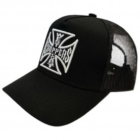 Шапка West coast choppers OG Cross 5 Panel trucker cap - Black (Black) шапка,всички,шапки,west,coast,choppers,og,cross,5,panel,trucker,cap,black,(black)