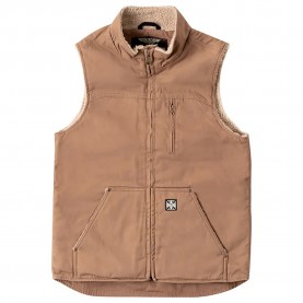 Елек West coast choppers Sherpa Lined Canvas vest - Brown (Brown) елек,мъжки,жилетки,west,coast,choppers,sherpa,lined,canvas,vest,brown,(brown)