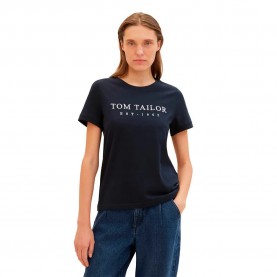 Тениска Tom tailor Logo Print 1041288 short sleeve T-shirt - Black (Sky Captain Blue) тениска,мъжки,тениски,дамски,тениски,tom,tailor,logo,print,1041288,short,sleeve,t,shirt,black,(sky,captain,blue)