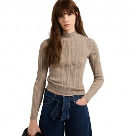 Блуза Pepe jeans Anna high neck sweater - Beige (Dark Stone Beige) блуза,мъжки,пуловери,дамски,пуловери,pepe,jeans,anna,high,neck,sweater,beige,(dark,stone,beige)