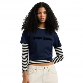 Тениска Pepe jeans Benilda short sleeve T-shirt - Blue (Admiral Blue) тениска,мъжки,тениски,дамски,тениски,pepe,jeans,benilda,short,sleeve,t,shirt,blue,(admiral,blue)