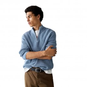 Блуза Pepe jeans Dorian half zip sweater - Blue (Oxford Blue) блуза,мъжки,пуловери,дамски,пуловери,pepe,jeans,dorian,half,zip,sweater,blue,(oxford,blue)