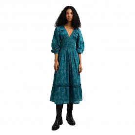 Рокля Pepe jeans Giselle long sleeve midi dress - Blue (Duck Green) рокля,дамски,поли,и,рокли,pepe,jeans,giselle,long,sleeve,midi,dress,blue,(duck,green)