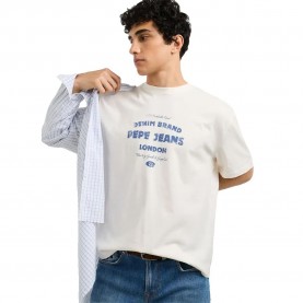 Тениска Pepe jeans Jaxon short sleeve T-shirt - White (Off White) тениска,мъжки,тениски,дамски,тениски,pepe,jeans,jaxon,short,sleeve,t,shirt,white,(off,white)