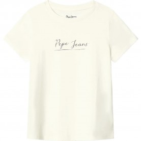 Тениска Pepe jeans Lucrecia short sleeve T-shirt - White (Mousse White) тениска,мъжки,тениски,дамски,тениски,pepe,jeans,lucrecia,short,sleeve,t,shirt,white,(mousse,white)
