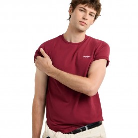 Тениска Pepe jeans Original Basic 3N short sleeve T-shirt - Red (Ruby Wine Red) тениска,мъжки,тениски,дамски,тениски,pepe,jeans,original,basic,3n,short,sleeve,t,shirt,red,(ruby,wine,red)