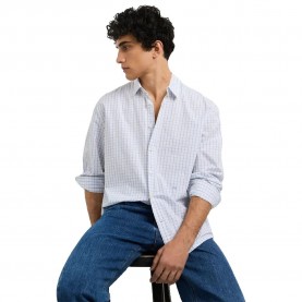 Карирана риза Pepe jeans Robert Check long sleeve shirt - Blue (Bleach Blue) карирана,риза,дамски,ризи,мъжки,ризи,pepe,jeans,robert,check,long,sleeve,shirt,blue,(bleach,blue)