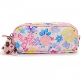 Kipling Gitroy pencil case - Pink (Flower Stamp) ученически,принадлежности,kipling,gitroy,pencil,case,pink,(flower,stamp)