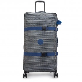 Kipling Spontaneous L 101L trolley bag - Grey (Blue On Wire) куфари,kipling,spontaneous,l,101l,trolley,bag,grey,(blue,on,wire)