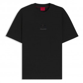 Тениска HUGO Dumeon 10267594 short sleeve T-shirt - Black (Black) тениска,мъжки,тениски,дамски,тениски,hugo,dumeon,10267594,short,sleeve,t,shirt,black,(black)