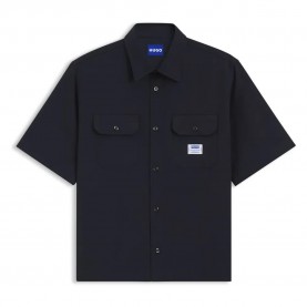 Риза с къс ръкав HUGO Ekyno 10260730 BLUE short sleeve shirt - Blue (Dark Blue) риза,с,къс,ръкав,дамски,ризи,мъжки,ризи,hugo,ekyno,10260730,blue,short,sleeve,shirt,blue,(dark,blue)