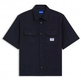 Риза с къс ръкав HUGO Ekyno 10260730 BLUE short sleeve shirt - Black (Light / Pastel Purple) риза,с,къс,ръкав,дамски,ризи,мъжки,ризи,hugo,ekyno,10260730,blue,short,sleeve,shirt,black,(light,pastel,purple)