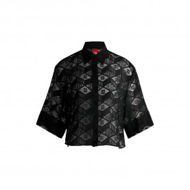 HUGO Ephraima 10270586 3/4 sleeve blouse - Black (Open Miscellaneous) дамски,блузи,hugo,ephraima,10270586,3,4,sleeve,blouse,black,(open,miscellaneous)