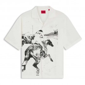 Риза с къс ръкав HUGO Espino 10278366 short sleeve shirt - White (Natural) риза,с,къс,ръкав,дамски,ризи,мъжки,ризи,hugo,espino,10278366,short,sleeve,shirt,white,(natural)