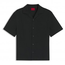 Риза с къс ръкав HUGO Exolino 10278364 short sleeve shirt - Black (Black) риза,с,къс,ръкав,дамски,ризи,мъжки,ризи,hugo,exolino,10278364,short,sleeve,shirt,black,(black)